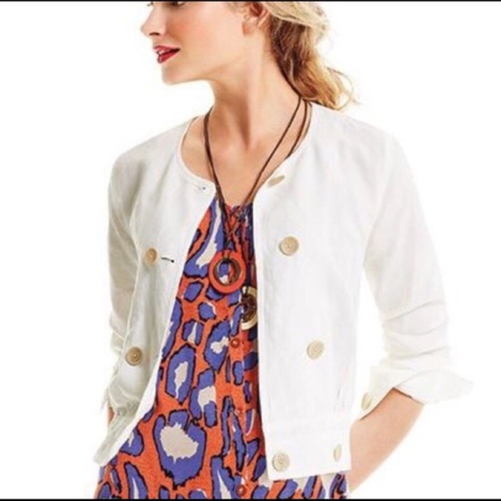 CAbi Piazza‎ White Button Front Jacket - image 1